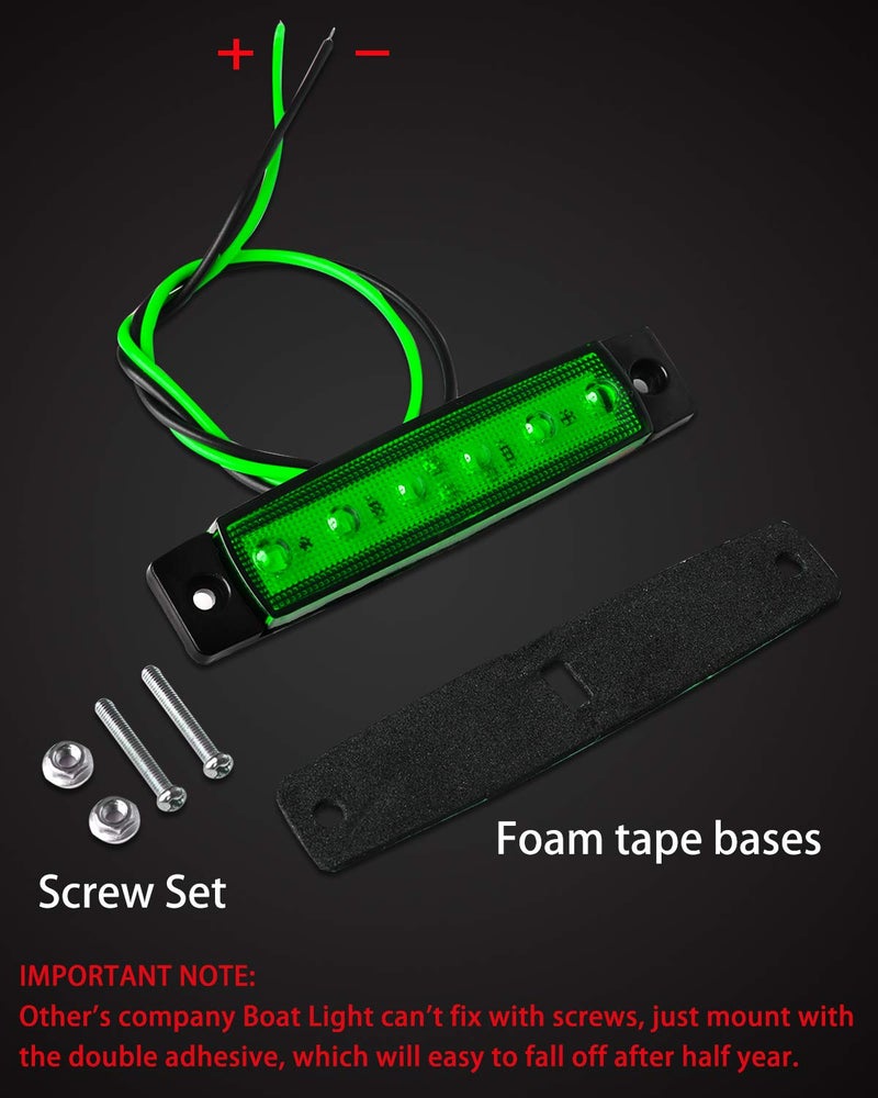 Shangyuan Marine Lights - 10PCS Green LED Interior Lights for Deck, Transom, Cockpit, Yacht, Fishing, Pontoon, Sailboat, Kayak, Bass Boat - 12v Waterproof - Image 3